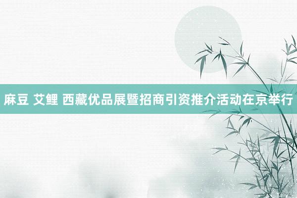 麻豆 艾鲤 西藏优品展暨招商引资推介活动在京举行