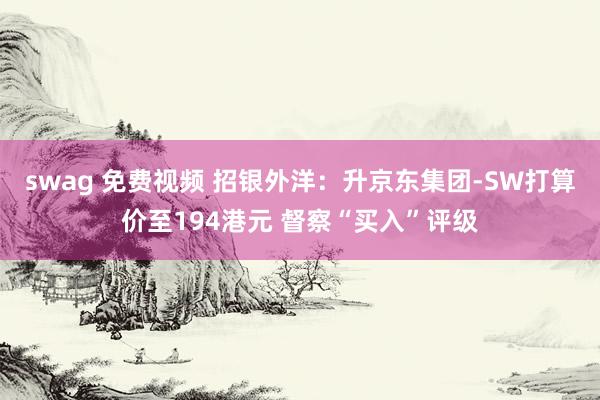 swag 免费视频 招银外洋：升京东集团-SW打算价至194港元 督察“买入”评级