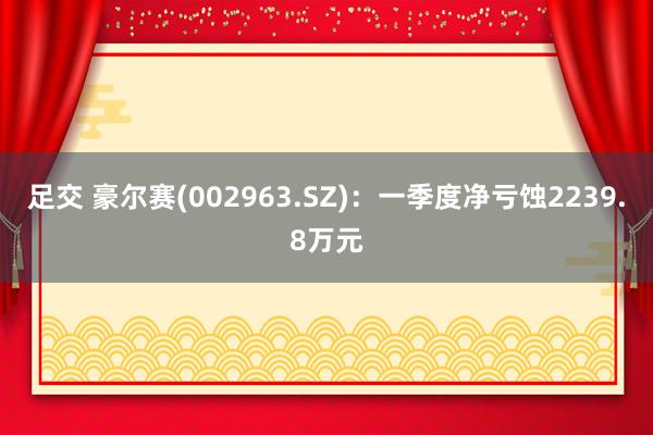 足交 豪尔赛(002963.SZ)：一季度净亏蚀2239.8万元